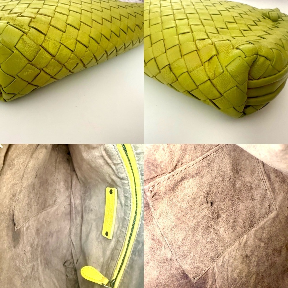 Bottega Venetta Nodini Yellow Intercciato Leather Crossbody - Picture 6 of 7
